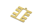 Brass Rectangle Charm, 12 Raw Brass Rectangle Charms With 1 Loop, Earring Charms (20x18x0.60mm) A3213