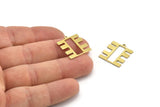Brass Rectangle Charm, 12 Raw Brass Rectangle Charms With 1 Loop, Earring Charms (20x18x0.60mm) A3213