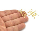 Brass Bug Pendant, 12 Raw Brass Insect Charms With 1 Hole, Pendants (29x23x0.60mm) A3175