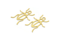Brass Bug Pendant, 24 Raw Brass Insect Charms With 1 Hole, Pendants (23x18x0.60mm) A3173
