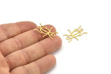 Brass Bug Pendant, 24 Raw Brass Insect Charms With 2 Holes, Pendants (23x18x0.60mm) A3172