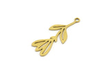 Brass Tulip Charm, 12 Raw Brass Tulip Charms With 1 Loop, Pendant Charms (27x11x0.60mm) A3201