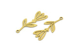 Brass Tulip Charm, 12 Raw Brass Tulip Charms With 1 Loop, Pendant Charms (27x11x0.60mm) A3201