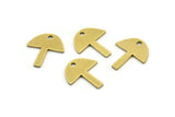 Brass Mushroom Charm, 12 Raw Brass Mushroom Charms With 1 Hole, Charm Pendants (18x16x1mm) A3287