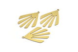 Brass Sun Charm, 8 Raw Brass Rising Sun Flag Shaped Charms With 1 Loop, Earring Findings (34x25x0.60mm) A3354