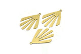 Brass Sun Charm, 10 Raw Brass Rising Sun Flag Shaped Charms With 1 Loop, Earring Findings (30x22x0.60mm) A3353