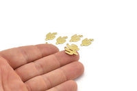 Brass Cactus Charm, 24 Raw Brass Cactus Charms With 1 Hole (15x9x0.90mm) M03373