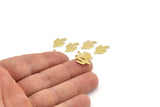 Brass Cactus Charm, 24 Raw Brass Cactus Charms With 1 Hole (15x9x0.90mm) M03373