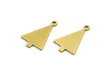 Brass Triangle Charm, 24 Raw Brass Triangle Charms With 1 Loop (17x11x0.60mm) A3226