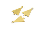 Brass Triangle Charm, 24 Raw Brass Triangle Charms With 1 Loop (17x11x0.60mm) A3226