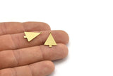 Brass Triangle Charm, 24 Raw Brass Triangle Charms With 1 Loop (20x13x0.60mm) A3225