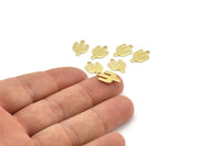 Brass Cactus Charm, 24 Raw Brass Cactus Charms With 1 Hole (14x9x0.90mm) M03371