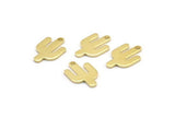 Brass Cactus Charm, 24 Raw Brass Cactus Charms With 1 Hole (14x9x0.90mm) M03371