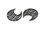 Black Ethnic Pendant, 1 Oxidized Brass Black Ethnic Pendants With 2 Loops (41x2mm) E246 S362