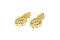 Brass Pineapple, 24 Raw Brass Pineapple Pendant, Earrings, Findings (16x9x0.6mm) Y082
