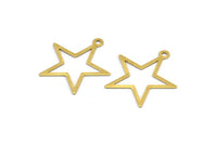Pirinç Yıldız Tılsımı, 1 Döngülü 50 Ham Pirinç Yıldız Tılsımı (22 mm) Brs 725-2 A0301