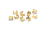Brass Crimp End, 150 Raw Brass Geometric Cap Connectors With 1 Hole, Findings (6x5mm) D1129