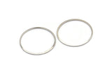 Silver Circle Connector, 24 Silver Tone Circle Connectors, Rings, Findings (30x1x1mm) BS 2099
