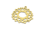 Brass Flower Charm, 8 Raw Brass Flower Charms With 1 Loop, Charm Pendants (28x26x0.60mm) A3255