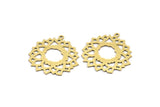 Brass Flower Charm, 8 Raw Brass Flower Charms With 1 Loop, Charm Pendants (28x26x0.60mm) A3255