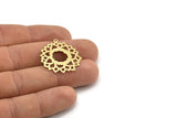 Brass Flower Charm, 8 Raw Brass Flower Charms With 1 Loop, Charm Pendants (28x26x0.60mm) A3255