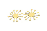 Brass Virus Charm, 10 Raw Brass Virus Shaped Charms With 1 Loop, Earring Charms (30x25x0.60mm) A3250