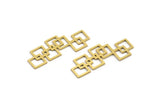 Brass Square Charm, 12 Raw Brass Square Shaped Connectors, Findings (30x13x0.60mm) A3181