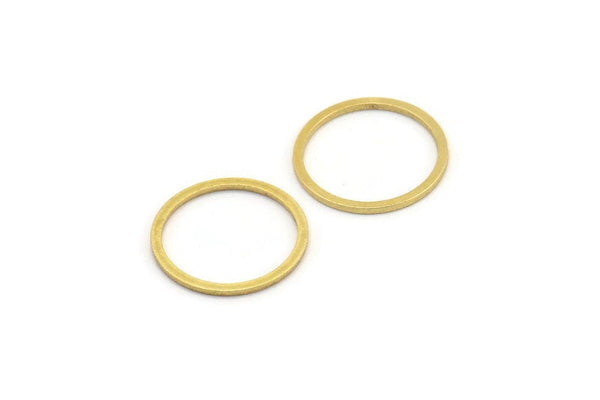 15mm Circle Connectors, 50 Raw Brass Circle Connectors (15x0.80mm) A3346