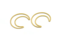 Pirinç Ay Tılsımı, 6 Ham Pirinç Hilal Şekilli Tılsım, Bağlantı Parçaları, Bulgular (36x10x1mm) A3306