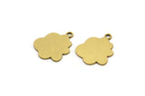 Brass Cloud Charm, 24 Raw Brass Cloud Shaped Charms With 1 Loop, Earring Charms (15x12x0.60mm) A3327