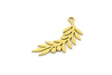 Brass Leaf Charm, 24 Raw Brass Leaf Charms With 1 Loop, Charm Pendants (23x8x0.60mm) A3313