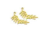 Brass Leaf Charm, 24 Raw Brass Leaf Charms With 1 Loop, Charm Pendants (23x8x0.60mm) A3313
