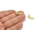 Brass Leaf Charm, 24 Raw Brass Leaf Charms With 1 Loop, Charm Pendants (19x7x0.60mm) A3312