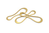 Brass Irregular Charm, 12 Raw Brass Irregular Charms With 1 Hole, Findings, Earrings, Pendants (51x15x11x0.80mm) D1161