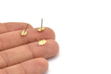 Earring Studs, 12 Raw Brass - Cloud Shaped Stud Earrings - Brass Earrings - Earrings (8x5x0.60mm) A3039