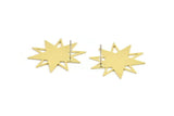 Brass Star Earring, 6 Raw Brass Star Shaped Stud Earrings (26x24x0.60mm) A3362