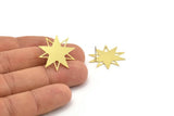 Brass Star Earring, 6 Raw Brass Star Shaped Stud Earrings (26x24x0.60mm) A3362