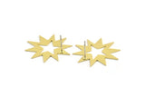 Brass Star Earring, 6 Raw Brass Star Shaped Stud Earrings (26x25x0.60mm) A3367