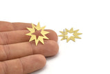 Brass Star Earring, 6 Raw Brass Star Shaped Stud Earrings (26x25x0.60mm) A3367
