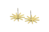 Brass Star Earring, 12 Raw Brass Star Shaped Stud Earrings (15x14x0.60mm) A3372