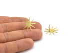 Brass Star Earring, 8 Raw Brass Star Shaped Stud Earrings (21x20x0.60mm) A3383
