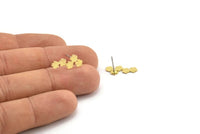Brass Flower Earring, 10 Raw Brass Flower Shaped Stud Earrings (18x8x0.60mm) A3368