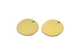 Brass Round Charm, 12 Raw Brass Irregular Shaped Round Charms With 1 Hole, Pendant Charms (14x0.60mm) A3219