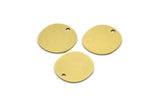 Brass Round Charm, 12 Raw Brass Irregular Shaped Round Charms With 1 Hole, Pendant Charms (14x0.60mm) A3219