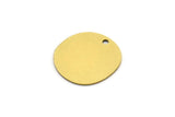 Brass Round Charm, 10 Raw Brass Irregular Shaped Round Charms With 1 Hole, Pendant Charms (16x0.60mm) A3217