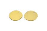 Brass Round Charm, 10 Raw Brass Irregular Shaped Round Charms With 1 Hole, Pendant Charms (16x0.60mm) A3217