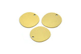 Brass Round Charm, 10 Raw Brass Irregular Shaped Round Charms With 1 Hole, Pendant Charms (16x0.60mm) A3217