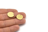 Brass Round Charm, 10 Raw Brass Irregular Shaped Round Charms With 1 Hole, Pendant Charms (16x0.60mm) A3217