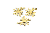 Brass Sun Charm, 24 Raw Brass Sun Charms With 1 Loop, Charm Pendants (18x15x0.60mm) A3293