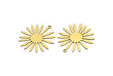 Brass Flower Charm, 8 Raw Brass Flower Charms With 1 Loop, Charm Pendants (30x27x0.60mm) A3297